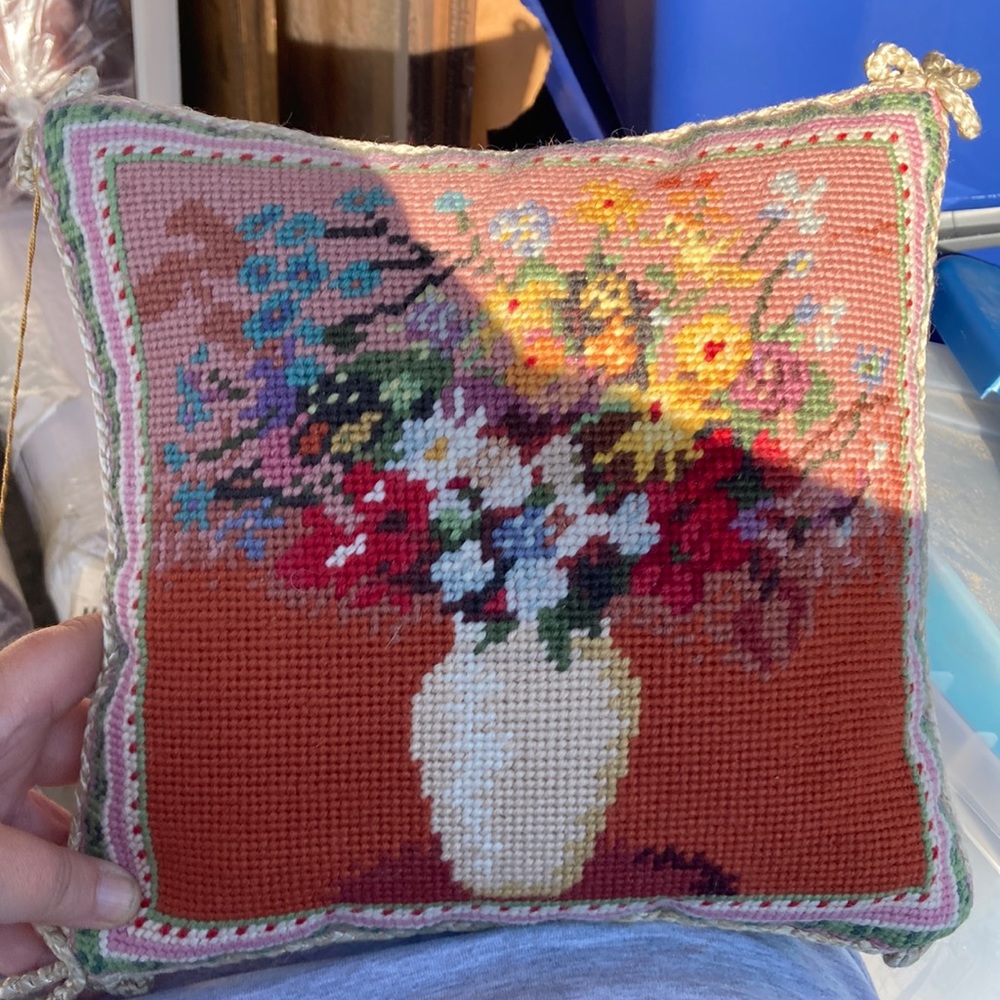 Limited edition needlepoint pillow